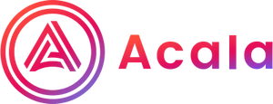 A double circle around a triangle shape resembling an A, in an orange and purple gradient. "Acala" follows in the same gradient.