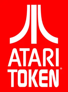 Red background with white text and the Atari logo, which reads "Atari Token" below