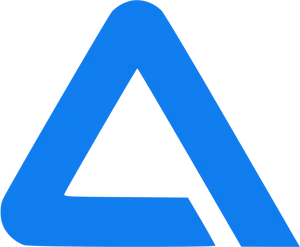 Blue triangle with a gap at the lower right hand corner
