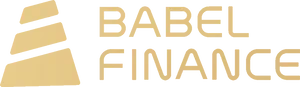A light yellow symbol resembling a three-tiered tower, followed by the text "Babel Finance" in rounded capitals