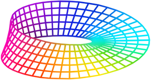 Mobius strip formed out of a rainbow gradient mesh