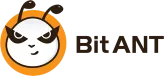 An illustration of an ant face surrounded by an orange circle, with the text "BitANT" next to it in black