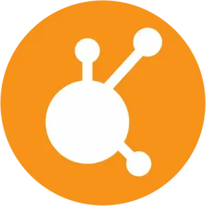 Bitconnect logo: an orange background with white connected dots of varying sizes