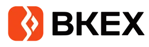 An orange square with rounded corners, with a diamond shape in white. BKEX follows in black capitals