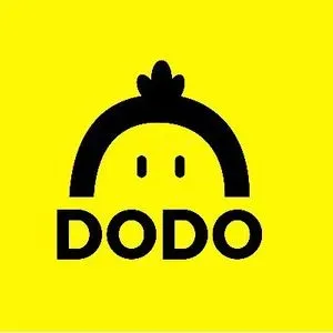 Line drawing of a dodo bird with the text "DODO" over a bright yellow background