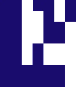 A series of navy blue rectangles forming an L shape, with more boxes placed diagonally