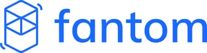 Two line drawings of stacked boxes in blue, followed by "Fantom" in lowercase