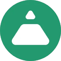 Fei logo, a green circle with a white triangle on top, with the top of the triangle separated from the rest of it