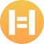 An orange gradient circle with a white H. The H has two horizontal crossbars.