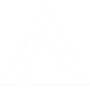 A triangle formed out of three white parallelograms