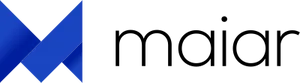 A blue polygon resembling an M, followed by the text "Maiar" in black lowercase