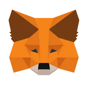 MetaMask logo, an illustration of a fox made from blocky polygons