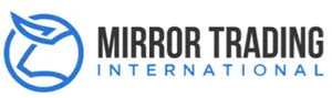 A blue circle outline with a bull shape, followed by "Mirror Trading International"