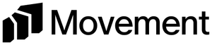 Three overlapping polygons, followed by "Movement" in black