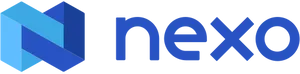 Blue interlocking triangles resembling an N, followed by the text "nexo" in white lowercase