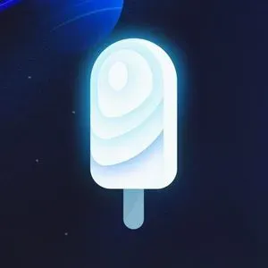 A rendering of a white glowing popsicle