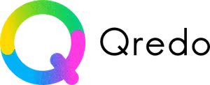 A yellow, green, pink, and blue Q with "Qredo" after in black sans serif