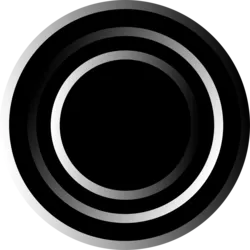 Concentric gradient white circles on a black circle background