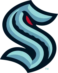 Seattle Kraken logo, a teal S stylized to look like a sea creature