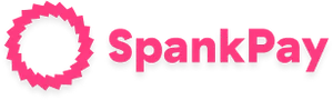 A pink circle made from a jagged, line, followed by "SpankPay" in pink