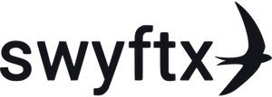 The text "swyftx" in black lowercase, followed by an outline of a bird in flight