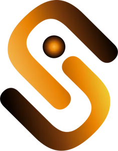 An S shape formed out of half chain links, in an orange gradient