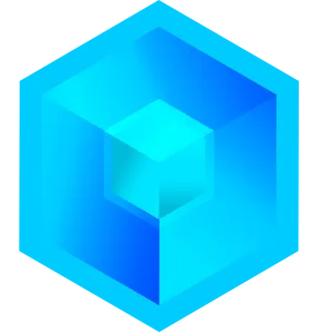 A blue hexagon