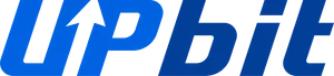 "UPbit" in blue tones, with the space between the U and P resembling an upward pointing arrow