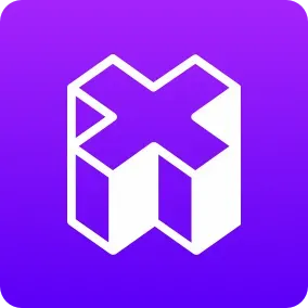 xToken logo: A 3D X, overlaid on a purple gradient background