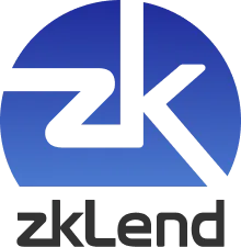 A blue gradient circle with "zk" in negative space, with "zkLend" below in grey