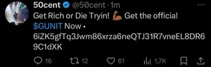 Tweet by 50cent: "Get Rich or Die Tryin! 💪🏾 Get the official $GUNIT Now"