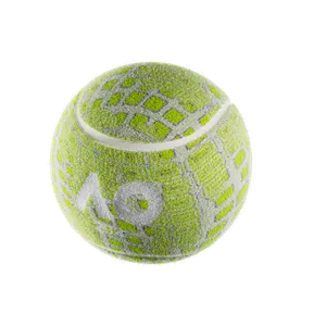 A rendering of a tennis ball with the "AO" logo on it