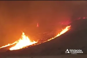 Still frame from a video of the Ateca fire