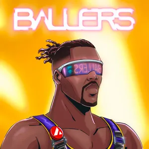 An illustration of Dwight Howard in 3/4 profile, wearing shades with "Ballers" across the front in LEDs, and a tank top with the Avalanche logo pinned on a strap