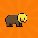 A pixel art bear with a duckling(?) head
