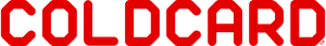 "Coldcard" in boxy red type