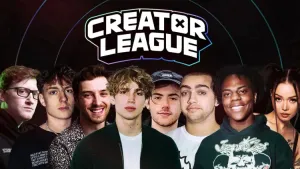 Collage of eight influencers, with a "Creator League" logo above them