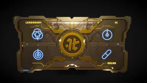 An Impact Theory lengendary-tier "Founder's Key" NFT, which resembles a gold metal ticket with the Impact Theory logo on it