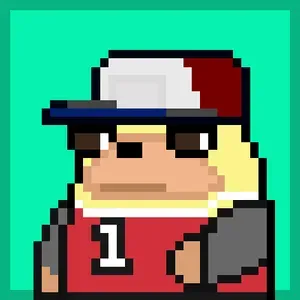 A pixel art rat wearing a baseball cap and sports jersey
