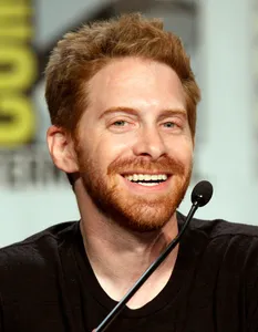 Portrait of Seth Green speaking into a microphone