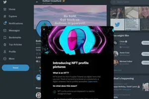 Screenshot of a popup announcing Twitter's NFT support, and showing off the hexagonal profile pictures