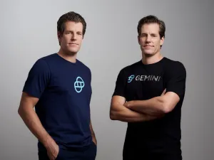 Tyler and Cameron Winklevoss, both wearing Gemini t-shirts